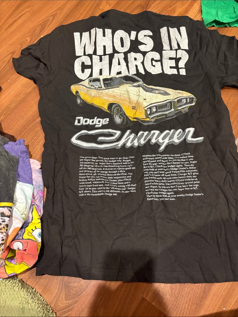 Dodge Charger Graphic Tee - Black with Yellow Car